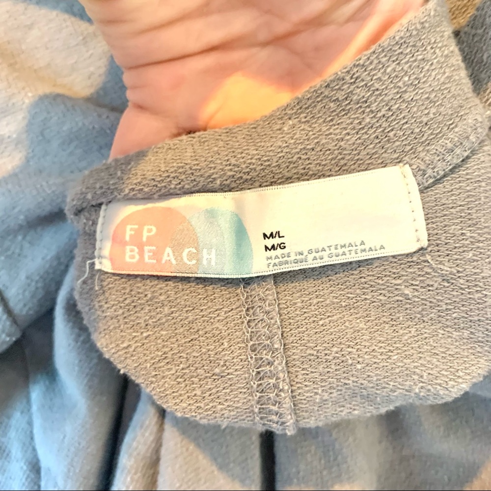Free People FP Beach Beatnik Tunic Gray Trapeze Dress Low Cut Back #348 - Picture 4 of 5